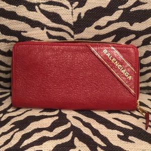 Balenciaga Blanket Arena Zip Around Wallet